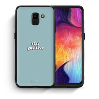 Thumbnail for Θήκη Samsung J6 Positive Text από τη Smartfits με σχέδιο στο πίσω μέρος και μαύρο περίβλημα | Samsung J6 Positive Text case with colorful back and black bezels