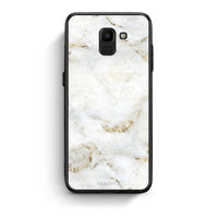 Thumbnail for samsung J6 White Gold Marble θήκη από τη Smartfits με σχέδιο στο πίσω μέρος και μαύρο περίβλημα | Smartphone case with colorful back and black bezels by Smartfits