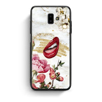 Thumbnail for samsung J6+ Red Lips θήκη από τη Smartfits με σχέδιο στο πίσω μέρος και μαύρο περίβλημα | Smartphone case with colorful back and black bezels by Smartfits
