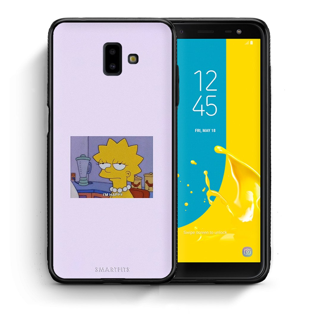 Θήκη Samsung J6+ So Happy από τη Smartfits με σχέδιο στο πίσω μέρος και μαύρο περίβλημα | Samsung J6+ So Happy case with colorful back and black bezels