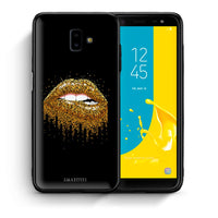 Thumbnail for Θήκη Samsung J6+ Golden Valentine από τη Smartfits με σχέδιο στο πίσω μέρος και μαύρο περίβλημα | Samsung J6+ Golden Valentine case with colorful back and black bezels