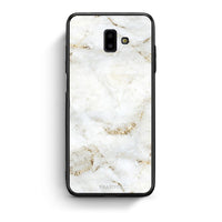 Thumbnail for samsung J6+ White Gold Marble θήκη από τη Smartfits με σχέδιο στο πίσω μέρος και μαύρο περίβλημα | Smartphone case with colorful back and black bezels by Smartfits
