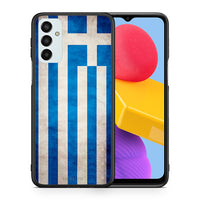 Thumbnail for Θήκη Samsung M13 Greek Flag από τη Smartfits με σχέδιο στο πίσω μέρος και μαύρο περίβλημα | Samsung M13 Greek Flag case with colorful back and black bezels