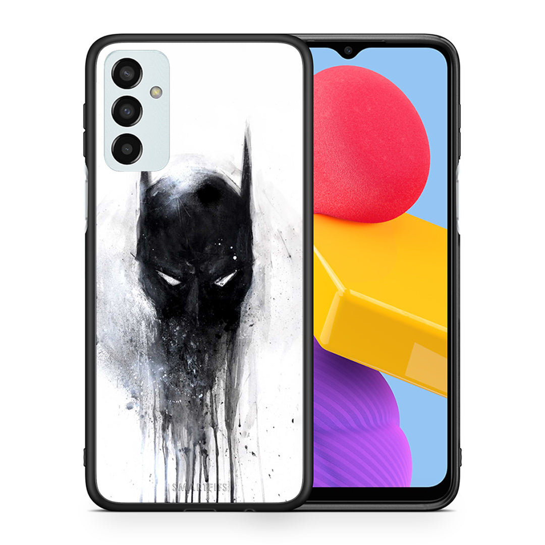 Θήκη Samsung M13 Paint Bat Hero από τη Smartfits με σχέδιο στο πίσω μέρος και μαύρο περίβλημα | Samsung M13 Paint Bat Hero case with colorful back and black bezels