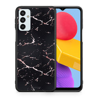 Thumbnail for Θήκη Samsung M13 Black Rosegold Marble από τη Smartfits με σχέδιο στο πίσω μέρος και μαύρο περίβλημα | Samsung M13 Black Rosegold Marble case with colorful back and black bezels