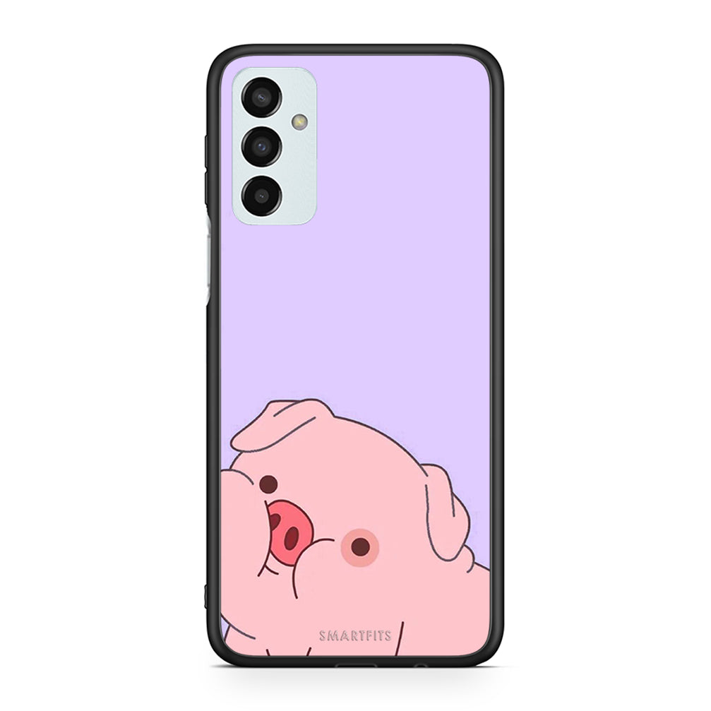 Samsung M13 Pig Love 2 Θήκη Αγίου Βαλεντίνου από τη Smartfits με σχέδιο στο πίσω μέρος και μαύρο περίβλημα | Smartphone case with colorful back and black bezels by Smartfits