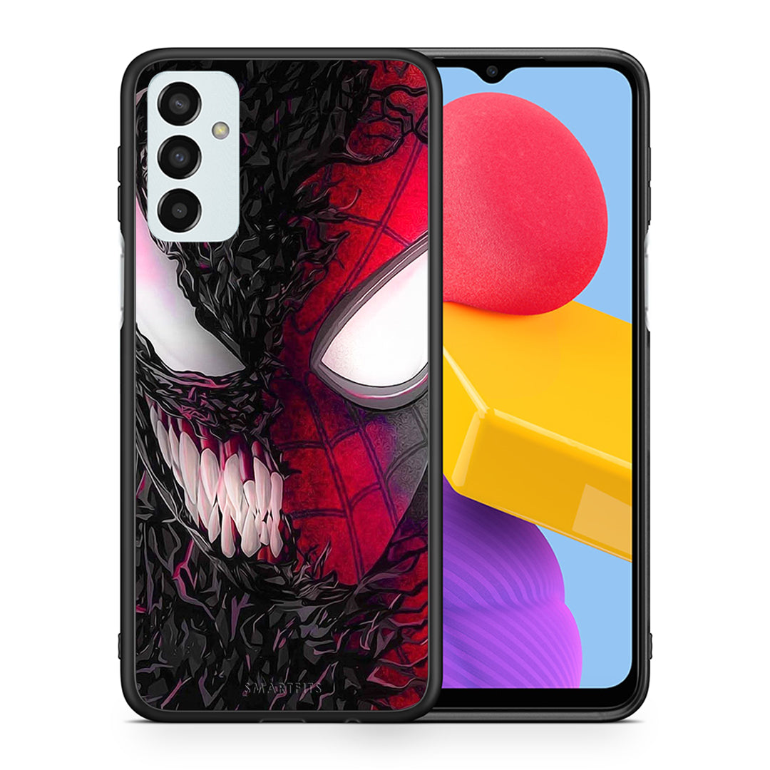 Θήκη Samsung M13 SpiderVenom PopArt από τη Smartfits με σχέδιο στο πίσω μέρος και μαύρο περίβλημα | Samsung M13 SpiderVenom PopArt case with colorful back and black bezels