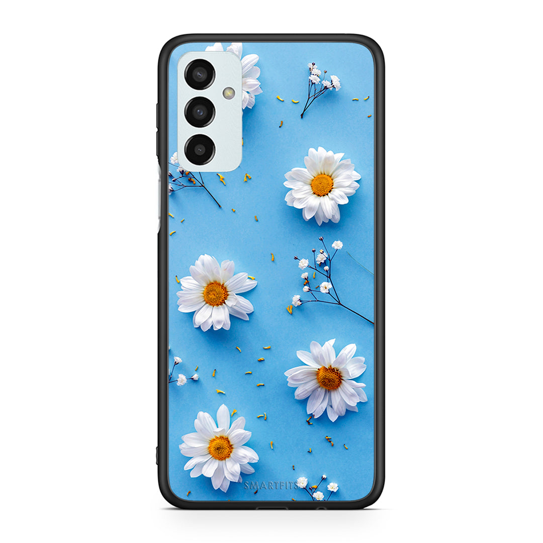 Samsung M13 Real Daisies θήκη από τη Smartfits με σχέδιο στο πίσω μέρος και μαύρο περίβλημα | Smartphone case with colorful back and black bezels by Smartfits