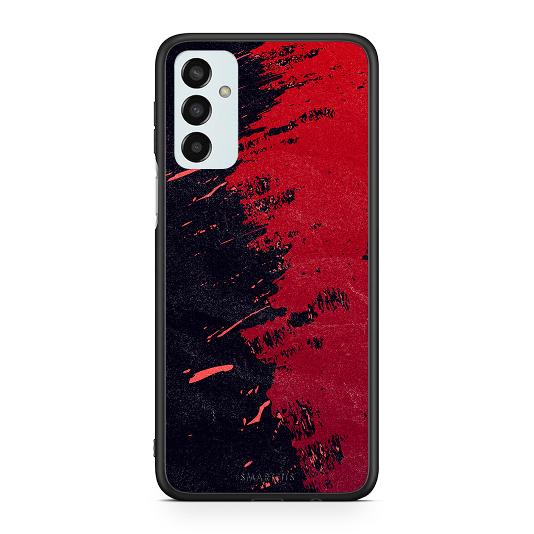 Samsung M13 Red Paint Θήκη Αγίου Βαλεντίνου από τη Smartfits με σχέδιο στο πίσω μέρος και μαύρο περίβλημα | Smartphone case with colorful back and black bezels by Smartfits