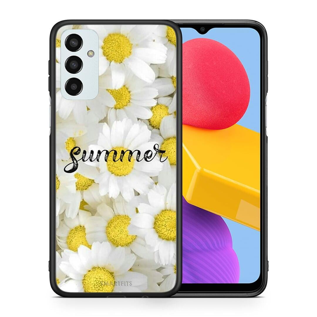 Θήκη Samsung M13 Summer Daisies από τη Smartfits με σχέδιο στο πίσω μέρος και μαύρο περίβλημα | Samsung M13 Summer Daisies case with colorful back and black bezels