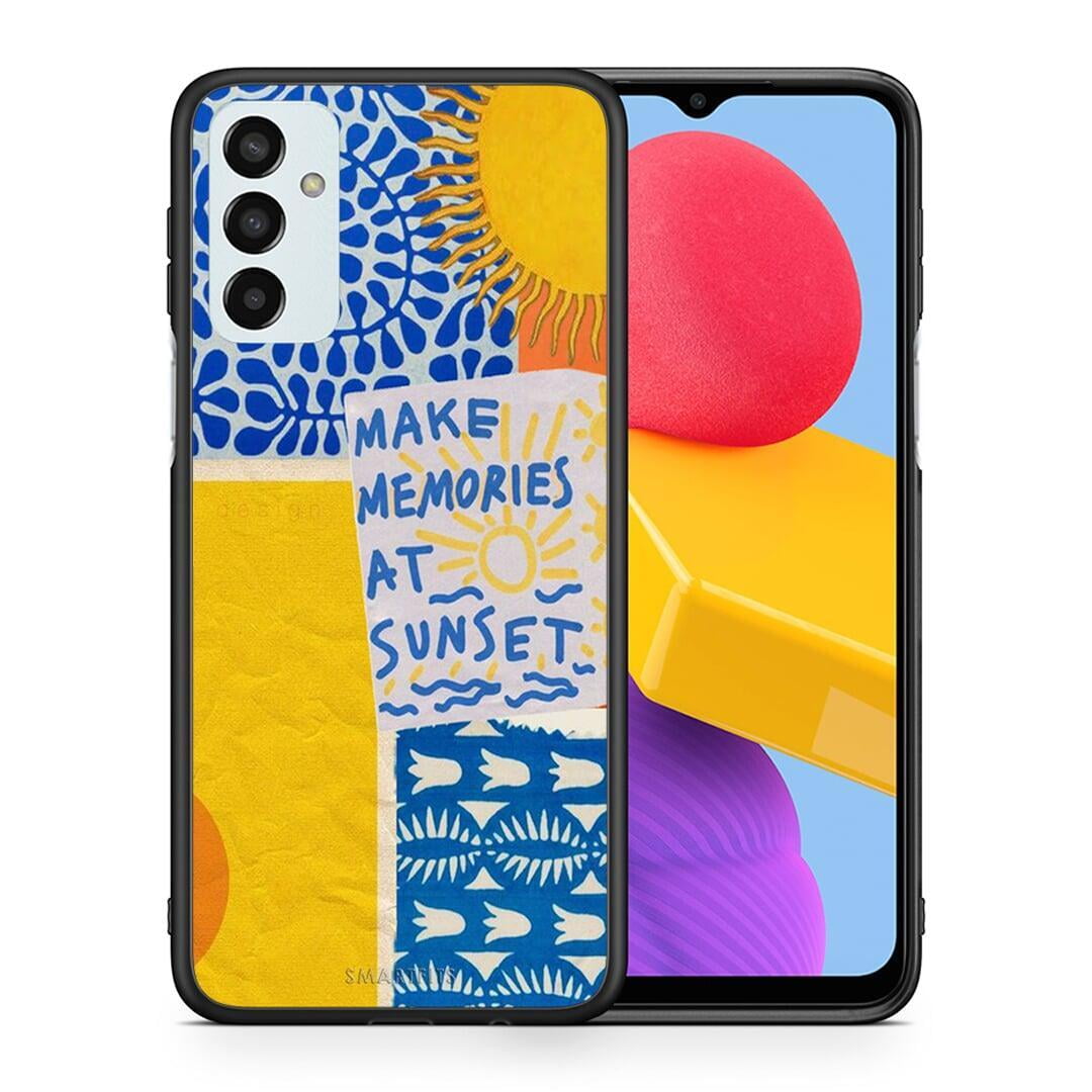 Θήκη Samsung M13 Sunset Memories από τη Smartfits με σχέδιο στο πίσω μέρος και μαύρο περίβλημα | Samsung M13 Sunset Memories case with colorful back and black bezels