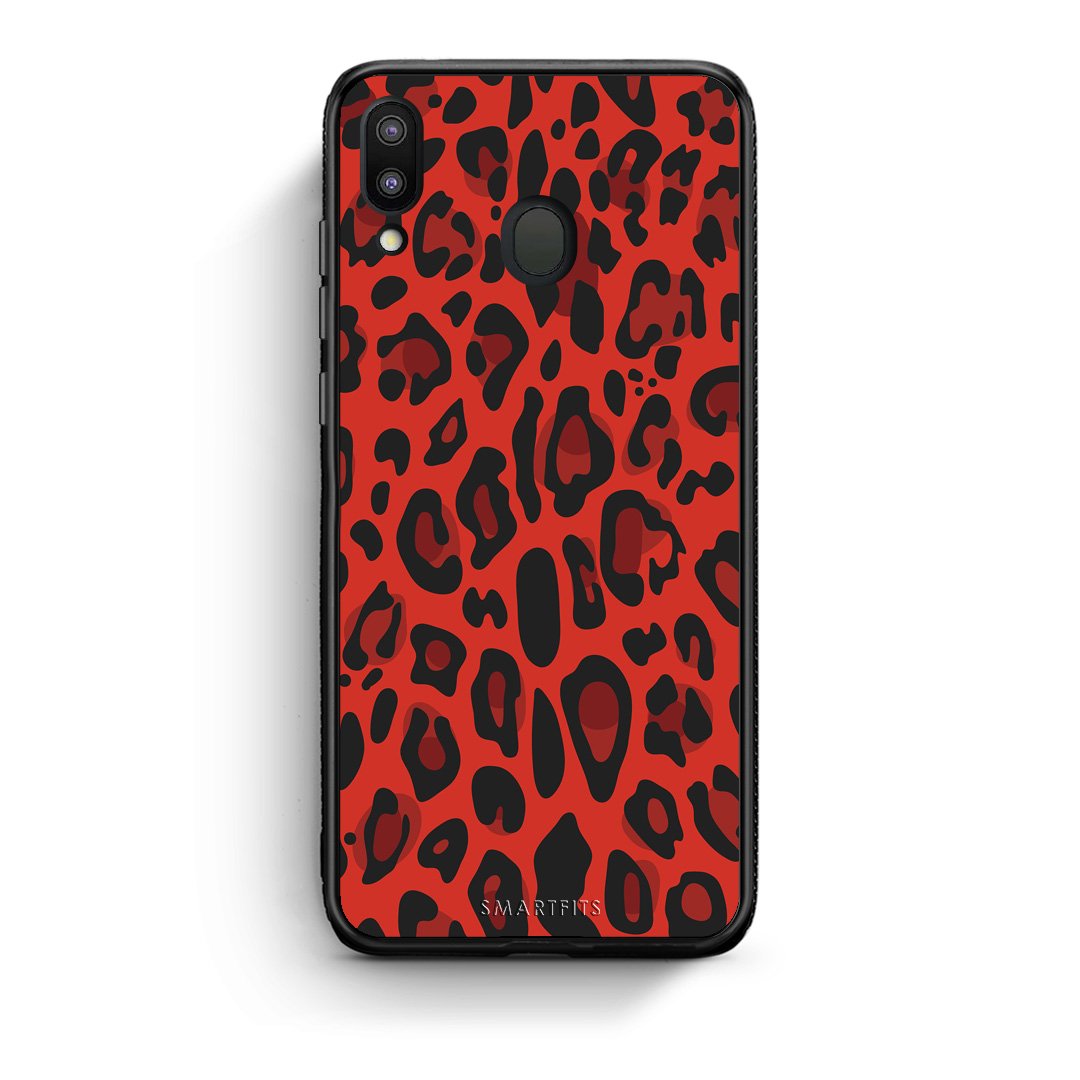 4 - Samsung M20 Red Leopard Animal case, cover, bumper