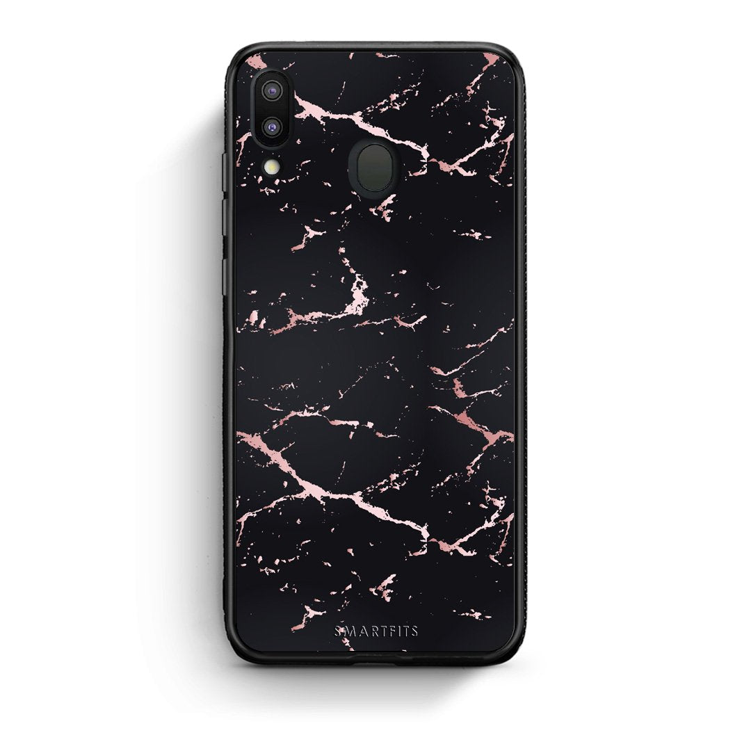 4 - Samsung M20 Black Rosegold Marble case, cover, bumper