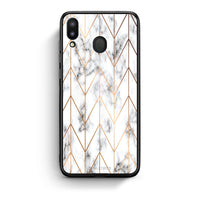 Thumbnail for 44 - Samsung M20 Gold Geometric Marble case, cover, bumper