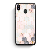 Thumbnail for 4 - Samsung M20 Hexagon Pink Marble case, cover, bumper