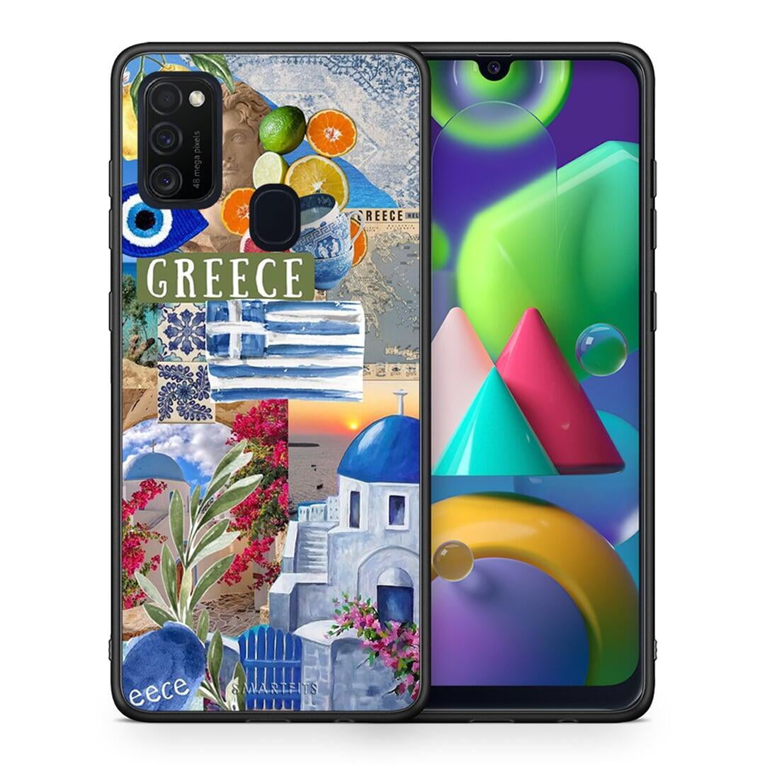 Θήκη Samsung M21 / M31 All Greek από τη Smartfits με σχέδιο στο πίσω μέρος και μαύρο περίβλημα | Samsung M21 / M31 All Greek case with colorful back and black bezels