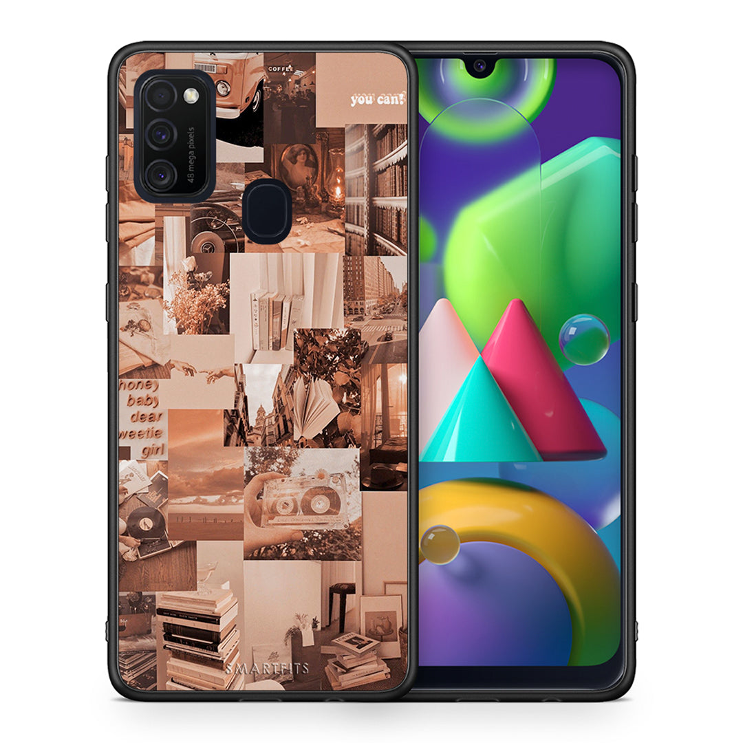 Θήκη Αγίου Βαλεντίνου Samsung M21 / M31 Collage You Can από τη Smartfits με σχέδιο στο πίσω μέρος και μαύρο περίβλημα | Samsung M21 / M31 Collage You Can case with colorful back and black bezels