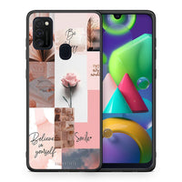 Thumbnail for Θήκη Samsung M21/M31 Aesthetic Collage από τη Smartfits με σχέδιο στο πίσω μέρος και μαύρο περίβλημα | Samsung M21/M31 Aesthetic Collage case with colorful back and black bezels