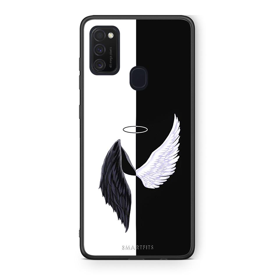 Samsung M21/M31 Angels Demons θήκη από τη Smartfits με σχέδιο στο πίσω μέρος και μαύρο περίβλημα | Smartphone case with colorful back and black bezels by Smartfits