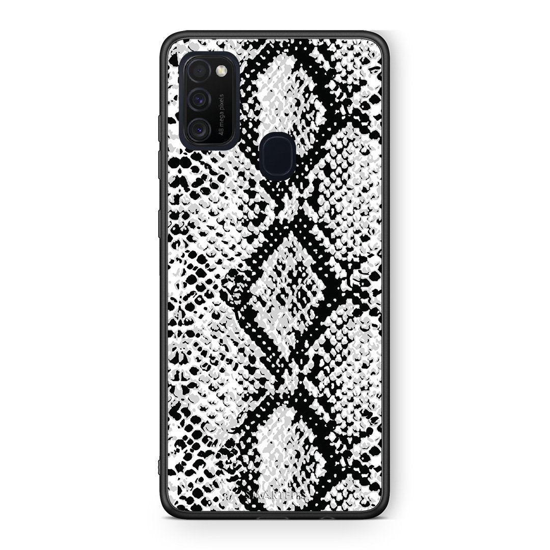 24 - Samsung M21/M31  White Snake Animal case, cover, bumper