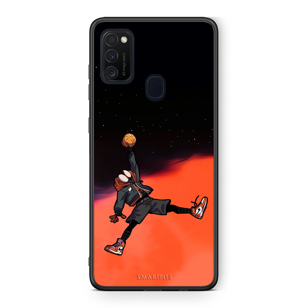 Samsung M21/M31 Basketball Hero θήκη από τη Smartfits με σχέδιο στο πίσω μέρος και μαύρο περίβλημα | Smartphone case with colorful back and black bezels by Smartfits