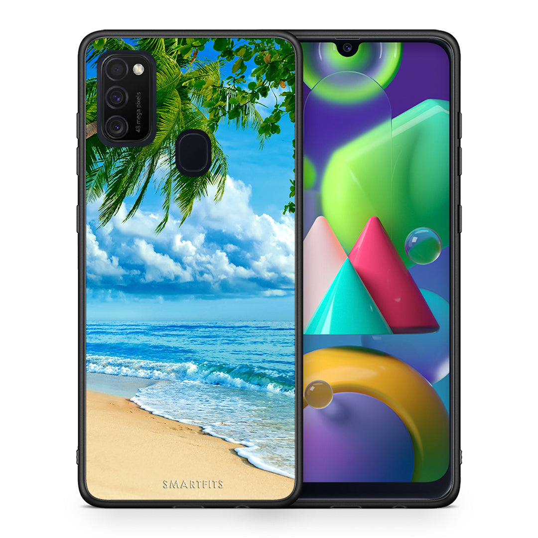 Θήκη Samsung M21/M31 Beautiful Beach από τη Smartfits με σχέδιο στο πίσω μέρος και μαύρο περίβλημα | Samsung M21/M31 Beautiful Beach case with colorful back and black bezels