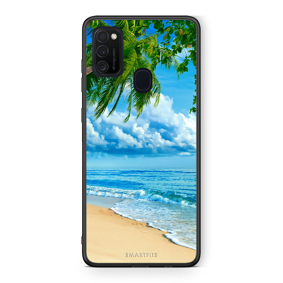 Samsung M21/M31 Beautiful Beach θήκη από τη Smartfits με σχέδιο στο πίσω μέρος και μαύρο περίβλημα | Smartphone case with colorful back and black bezels by Smartfits