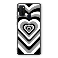 Thumbnail for Samsung M21/M31 Black Hearts θήκη από τη Smartfits με σχέδιο στο πίσω μέρος και μαύρο περίβλημα | Smartphone case with colorful back and black bezels by Smartfits