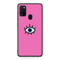 Thumbnail for Samsung M21/M31 Blue Eye Pink θήκη από τη Smartfits με σχέδιο στο πίσω μέρος και μαύρο περίβλημα | Smartphone case with colorful back and black bezels by Smartfits