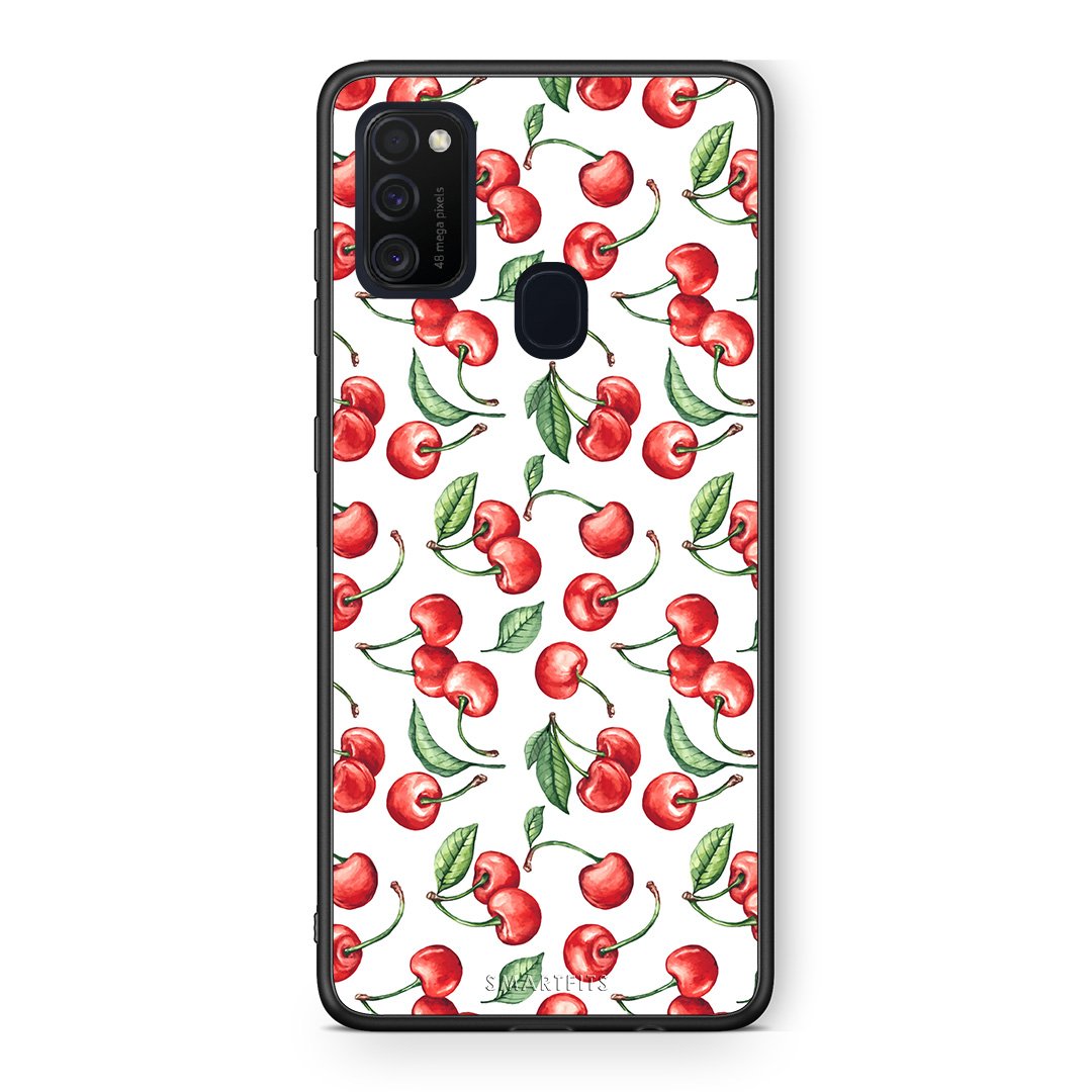 Samsung M21/M31 Cherry Summer θήκη από τη Smartfits με σχέδιο στο πίσω μέρος και μαύρο περίβλημα | Smartphone case with colorful back and black bezels by Smartfits