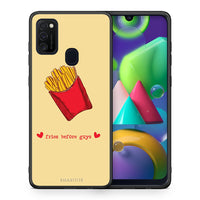 Thumbnail for Θήκη Αγίου Βαλεντίνου Samsung M21 / M31 Fries Before Guys από τη Smartfits με σχέδιο στο πίσω μέρος και μαύρο περίβλημα | Samsung M21 / M31 Fries Before Guys case with colorful back and black bezels