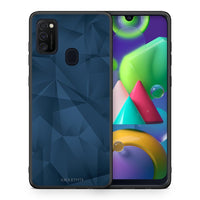 Thumbnail for Θήκη Samsung M21/M31 Blue Abstract Geometric από τη Smartfits με σχέδιο στο πίσω μέρος και μαύρο περίβλημα | Samsung M21/M31 Blue Abstract Geometric case with colorful back and black bezels