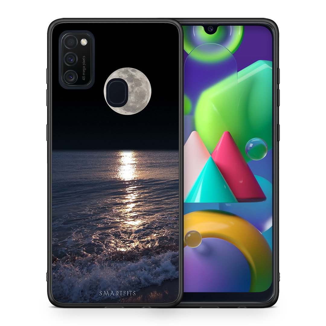 Θήκη Samsung M21/M31 Moon Landscape από τη Smartfits με σχέδιο στο πίσω μέρος και μαύρο περίβλημα | Samsung M21/M31 Moon Landscape case with colorful back and black bezels