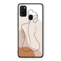 Thumbnail for Samsung M21/M31 LineArt Woman θήκη από τη Smartfits με σχέδιο στο πίσω μέρος και μαύρο περίβλημα | Smartphone case with colorful back and black bezels by Smartfits