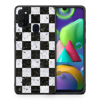 Thumbnail for Θήκη Samsung M21/M31 Square Geometric Marble από τη Smartfits με σχέδιο στο πίσω μέρος και μαύρο περίβλημα | Samsung M21/M31 Square Geometric Marble case with colorful back and black bezels