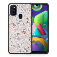 Thumbnail for Θήκη Samsung M21/M31 Marble Terrazzo από τη Smartfits με σχέδιο στο πίσω μέρος και μαύρο περίβλημα | Samsung M21/M31 Marble Terrazzo case with colorful back and black bezels