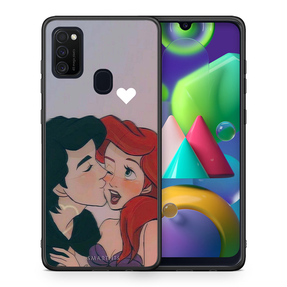 Θήκη Αγίου Βαλεντίνου Samsung M21 / M31 Mermaid Love από τη Smartfits με σχέδιο στο πίσω μέρος και μαύρο περίβλημα | Samsung M21 / M31 Mermaid Love case with colorful back and black bezels