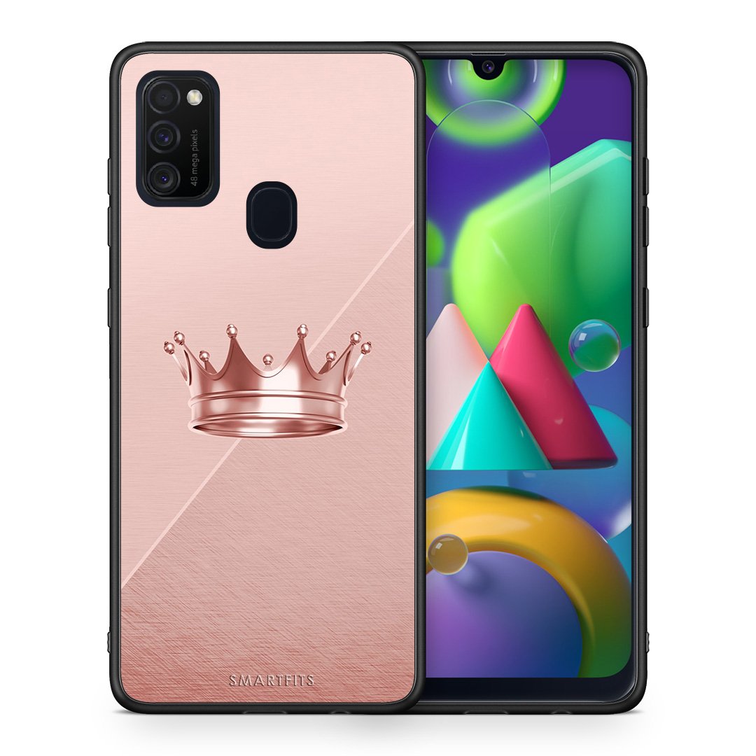 Θήκη Samsung M21/M31 Crown Minimal από τη Smartfits με σχέδιο στο πίσω μέρος και μαύρο περίβλημα | Samsung M21/M31 Crown Minimal case with colorful back and black bezels