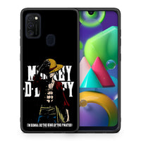 Thumbnail for Θήκη Samsung M21/M31 Pirate King από τη Smartfits με σχέδιο στο πίσω μέρος και μαύρο περίβλημα | Samsung M21/M31 Pirate King case with colorful back and black bezels