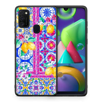Thumbnail for Θήκη Samsung M21/M31 Retro Spring από τη Smartfits με σχέδιο στο πίσω μέρος και μαύρο περίβλημα | Samsung M21/M31 Retro Spring case with colorful back and black bezels