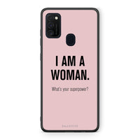 Thumbnail for Samsung M21/M31 Superpower Woman θήκη από τη Smartfits με σχέδιο στο πίσω μέρος και μαύρο περίβλημα | Smartphone case with colorful back and black bezels by Smartfits