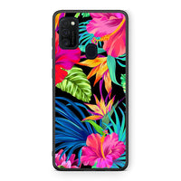 Thumbnail for Samsung M21/M31 Tropical Flowers θήκη από τη Smartfits με σχέδιο στο πίσω μέρος και μαύρο περίβλημα | Smartphone case with colorful back and black bezels by Smartfits