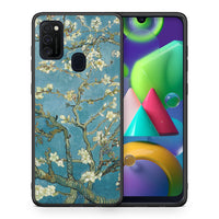 Thumbnail for Θήκη Samsung M21/M31 White Blossoms από τη Smartfits με σχέδιο στο πίσω μέρος και μαύρο περίβλημα | Samsung M21/M31 White Blossoms case with colorful back and black bezels