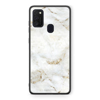 Thumbnail for Samsung M21/M31 White Gold Marble θήκη από τη Smartfits με σχέδιο στο πίσω μέρος και μαύρο περίβλημα | Smartphone case with colorful back and black bezels by Smartfits