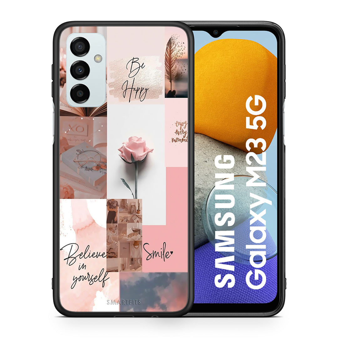 Θήκη Samsung M23 Aesthetic Collage από τη Smartfits με σχέδιο στο πίσω μέρος και μαύρο περίβλημα | Samsung M23 Aesthetic Collage case with colorful back and black bezels