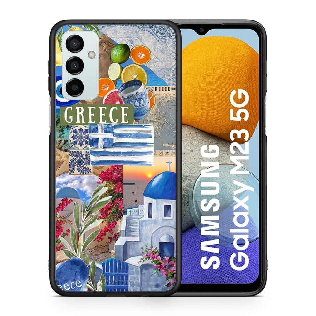 Θήκη Samsung M23 All Greek από τη Smartfits με σχέδιο στο πίσω μέρος και μαύρο περίβλημα | Samsung M23 All Greek case with colorful back and black bezels