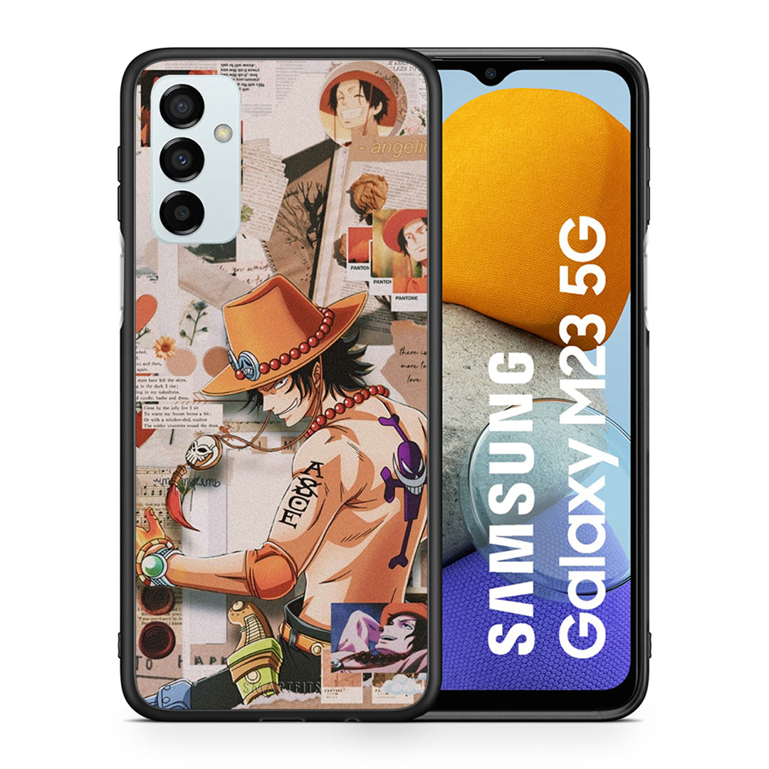 Θήκη Samsung M23 Anime Collage από τη Smartfits με σχέδιο στο πίσω μέρος και μαύρο περίβλημα | Samsung M23 Anime Collage case with colorful back and black bezels