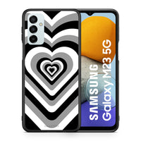 Thumbnail for Θήκη Samsung M23 Black Hearts από τη Smartfits με σχέδιο στο πίσω μέρος και μαύρο περίβλημα | Samsung M23 Black Hearts case with colorful back and black bezels