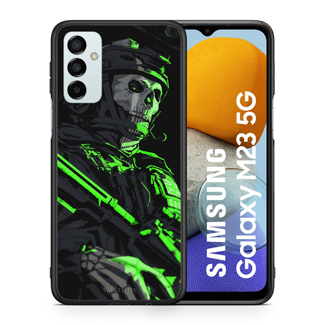 Θήκη Αγίου Βαλεντίνου Samsung M23 Green Soldier από τη Smartfits με σχέδιο στο πίσω μέρος και μαύρο περίβλημα | Samsung M23 Green Soldier case with colorful back and black bezels