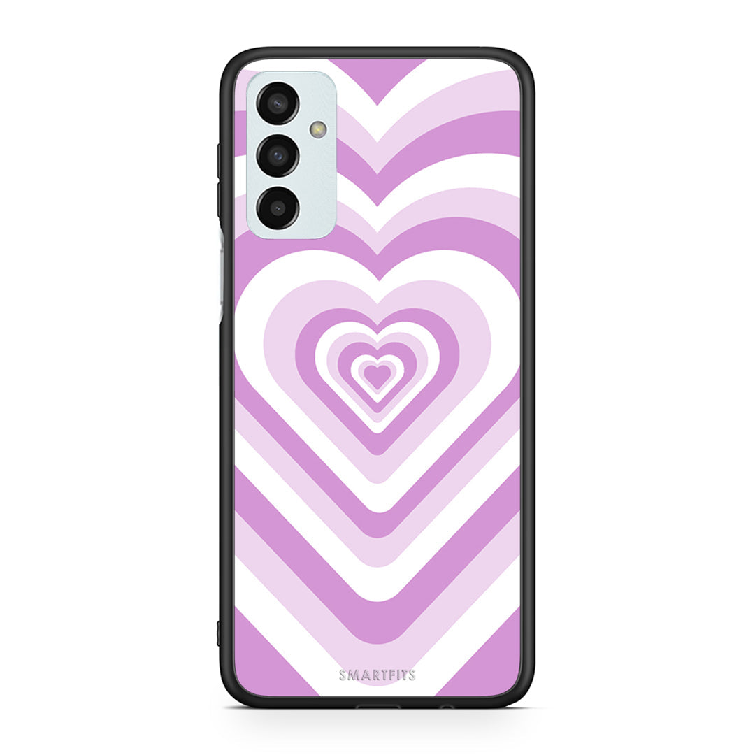 Samsung M23 Lilac Hearts θήκη από τη Smartfits με σχέδιο στο πίσω μέρος και μαύρο περίβλημα | Smartphone case with colorful back and black bezels by Smartfits